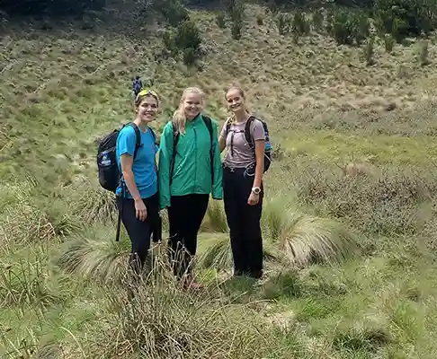 Hikers registering at Marangu Gate for Kilimanjaro day hike