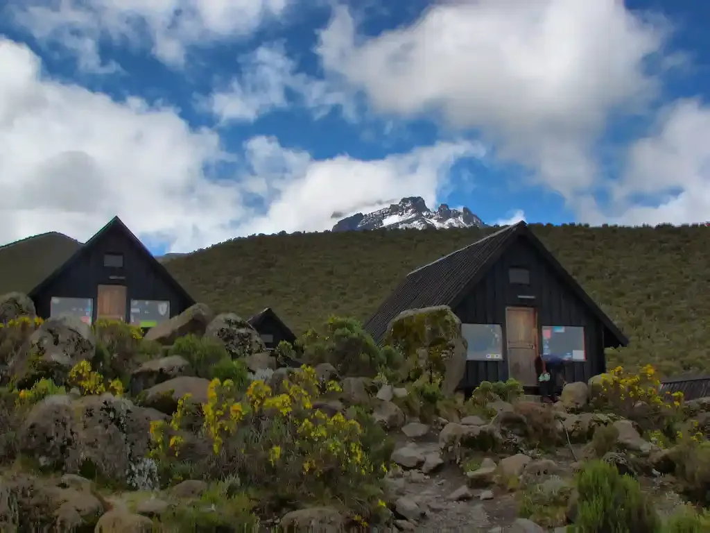 Trekking group on Kilimanjaro’s Machame Route with scenic views