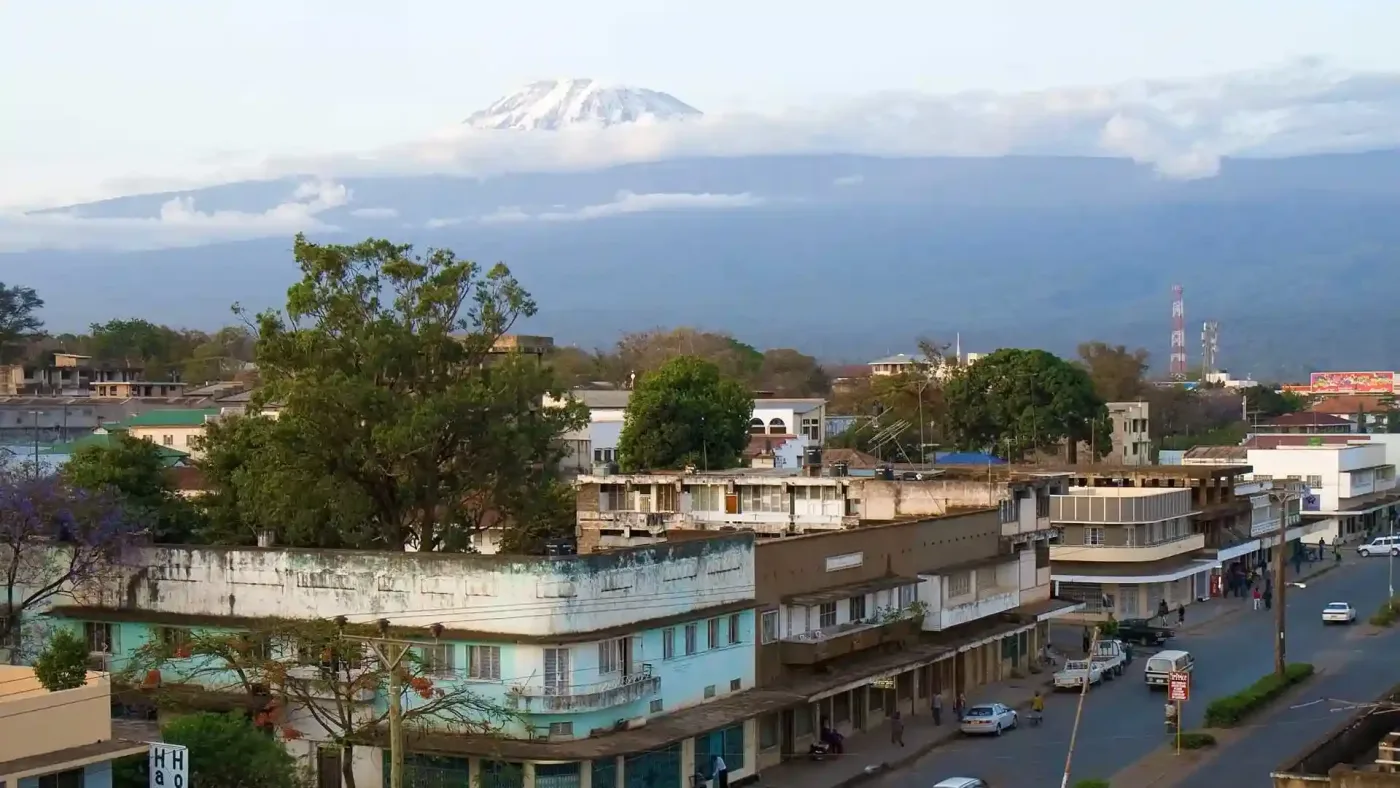 Moshi day trips with Mount Kilimanjaro in the background
