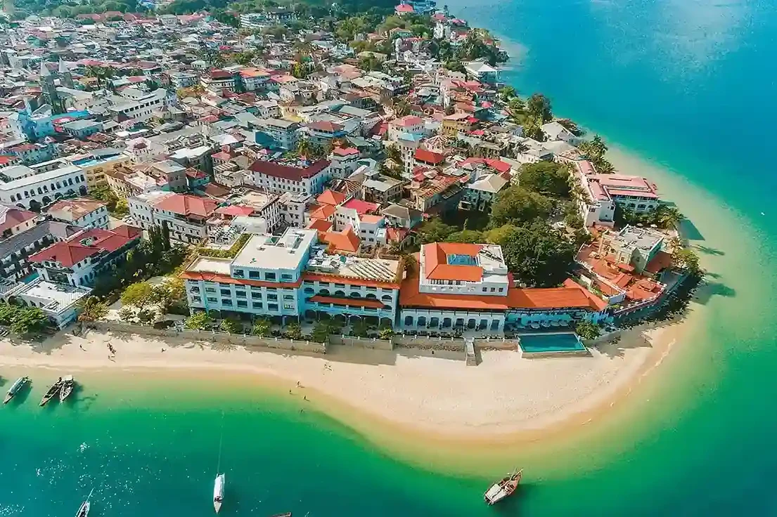 Crystal clear waters and white sand at Paje Beach, Zanzibar